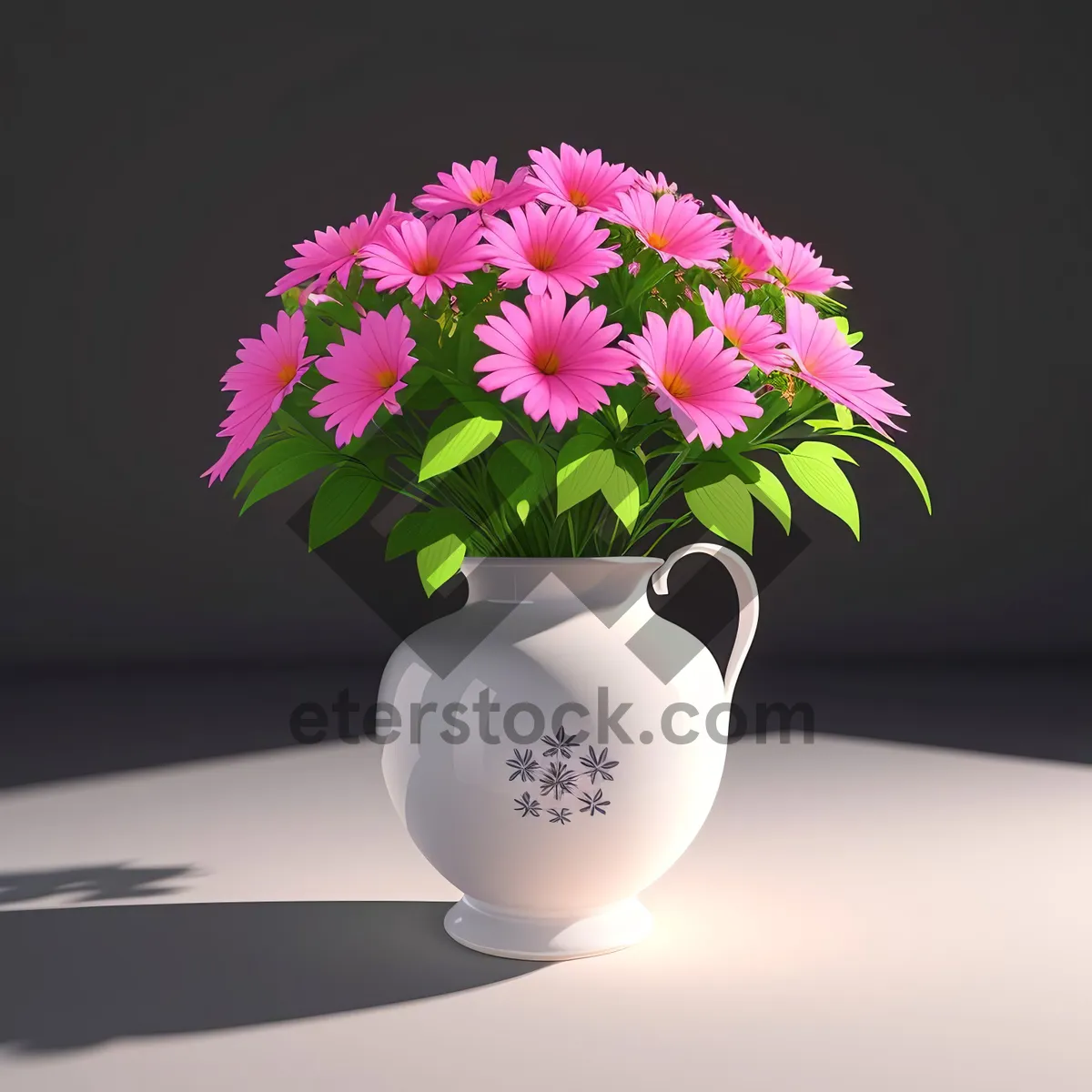 Picture of Pink flower bouquet in stylish vase