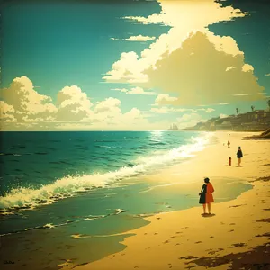 Serene Shoreline: Tropical Beach Paradise with Crystal-clear Waves
