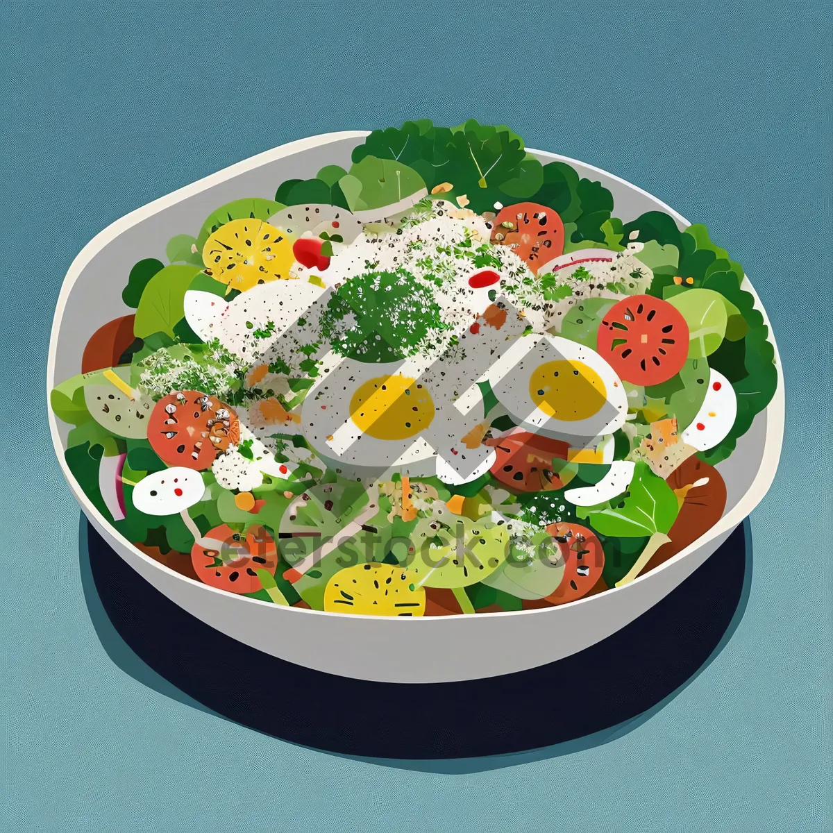 Picture of Delicious Gourmet Vegetable Salad with Cheese