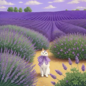 Lavender Bloom in Colorful Countryside