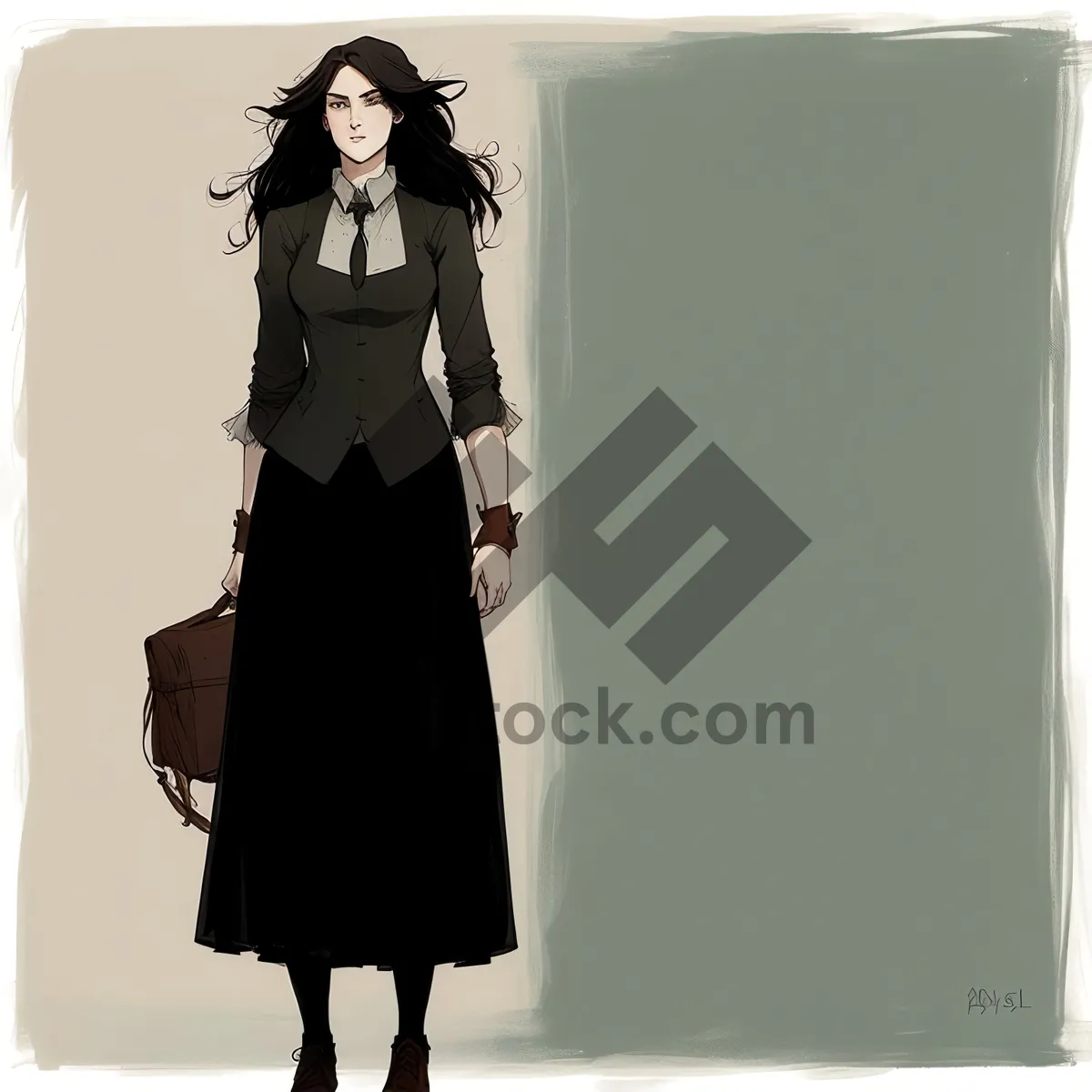 Picture of Stylish Lady with Fashionable Shopping Bag