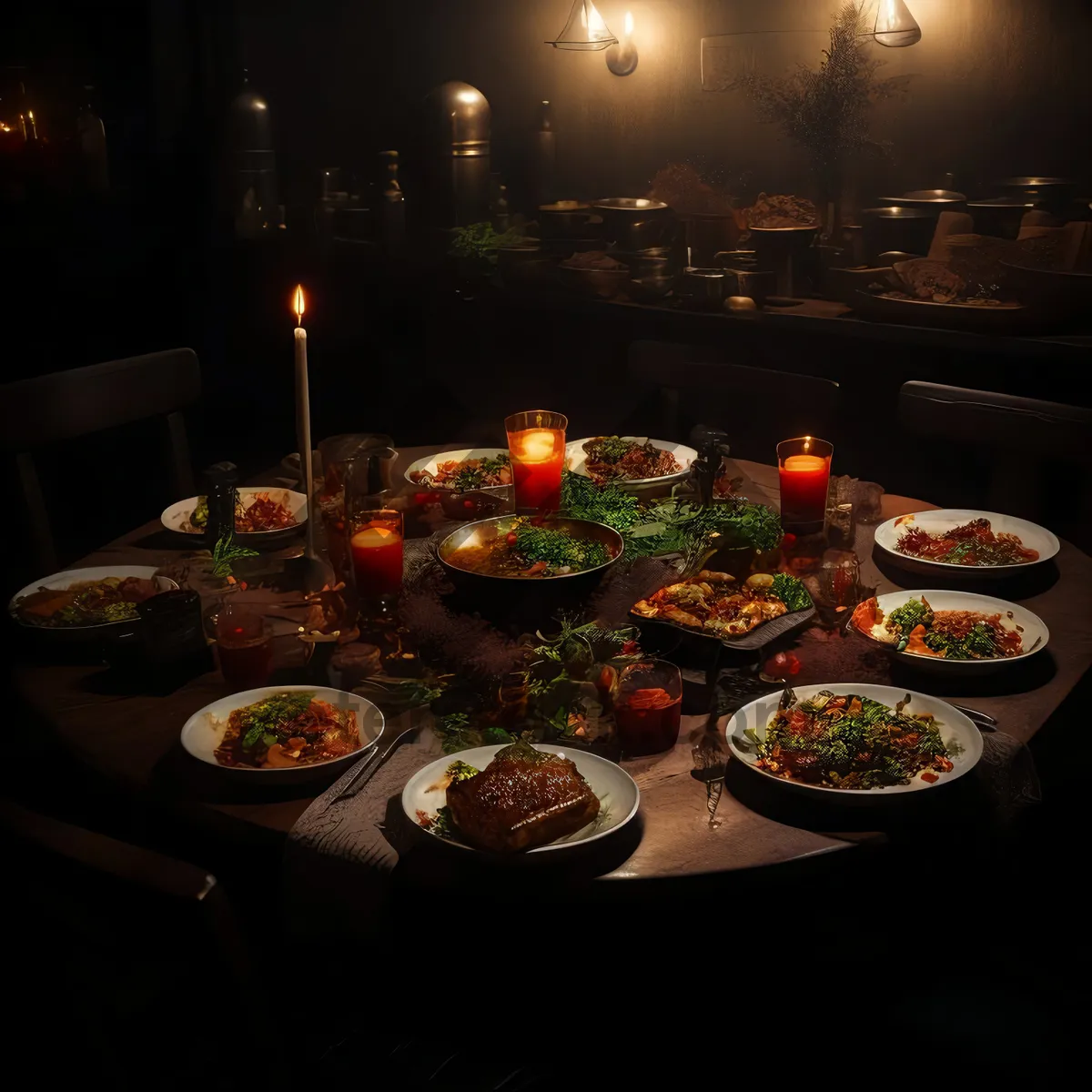 Picture of Delicious lunch plate at gourmet restaurant table.