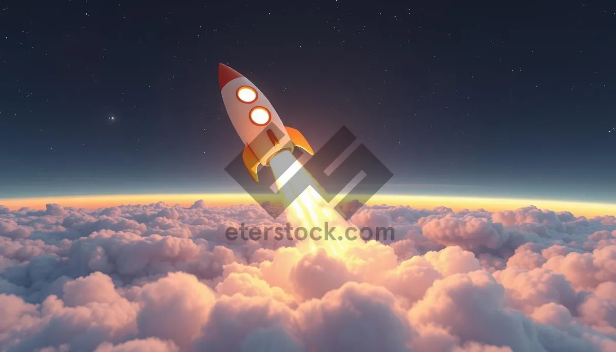 Picture of Sunset Shuttlecock Soaring Through Clouds