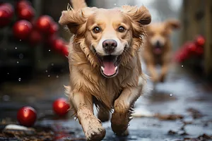 Adorable Golden Retriever Puppy in Studio Portrait Shot