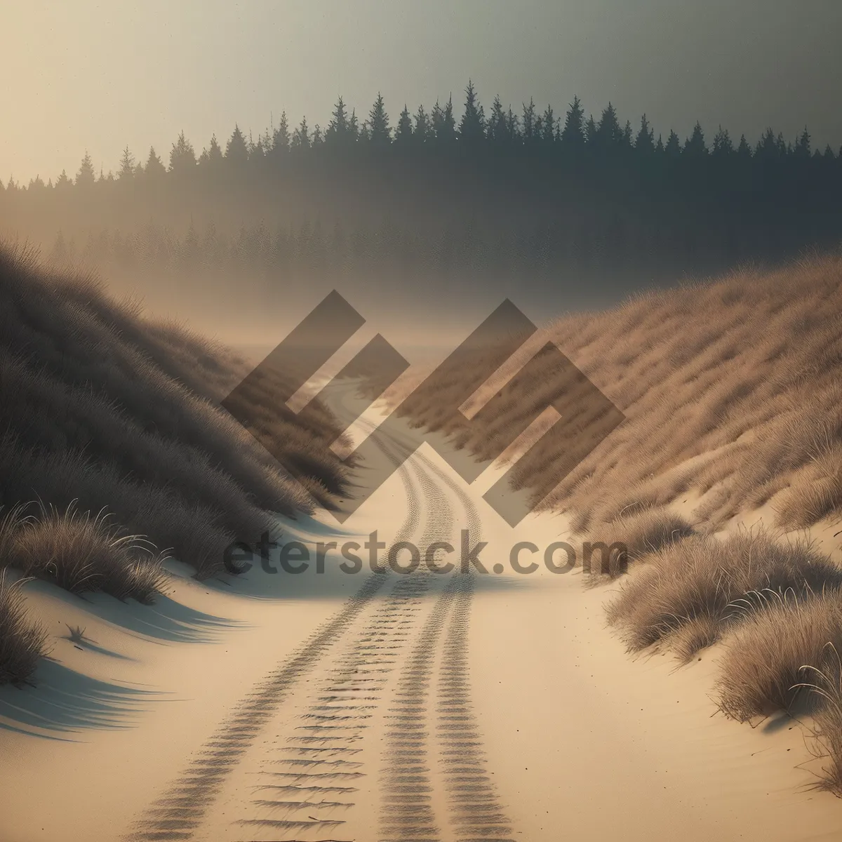 Picture of Dunescape: Majestic Winter Sky over Sandy Landscape