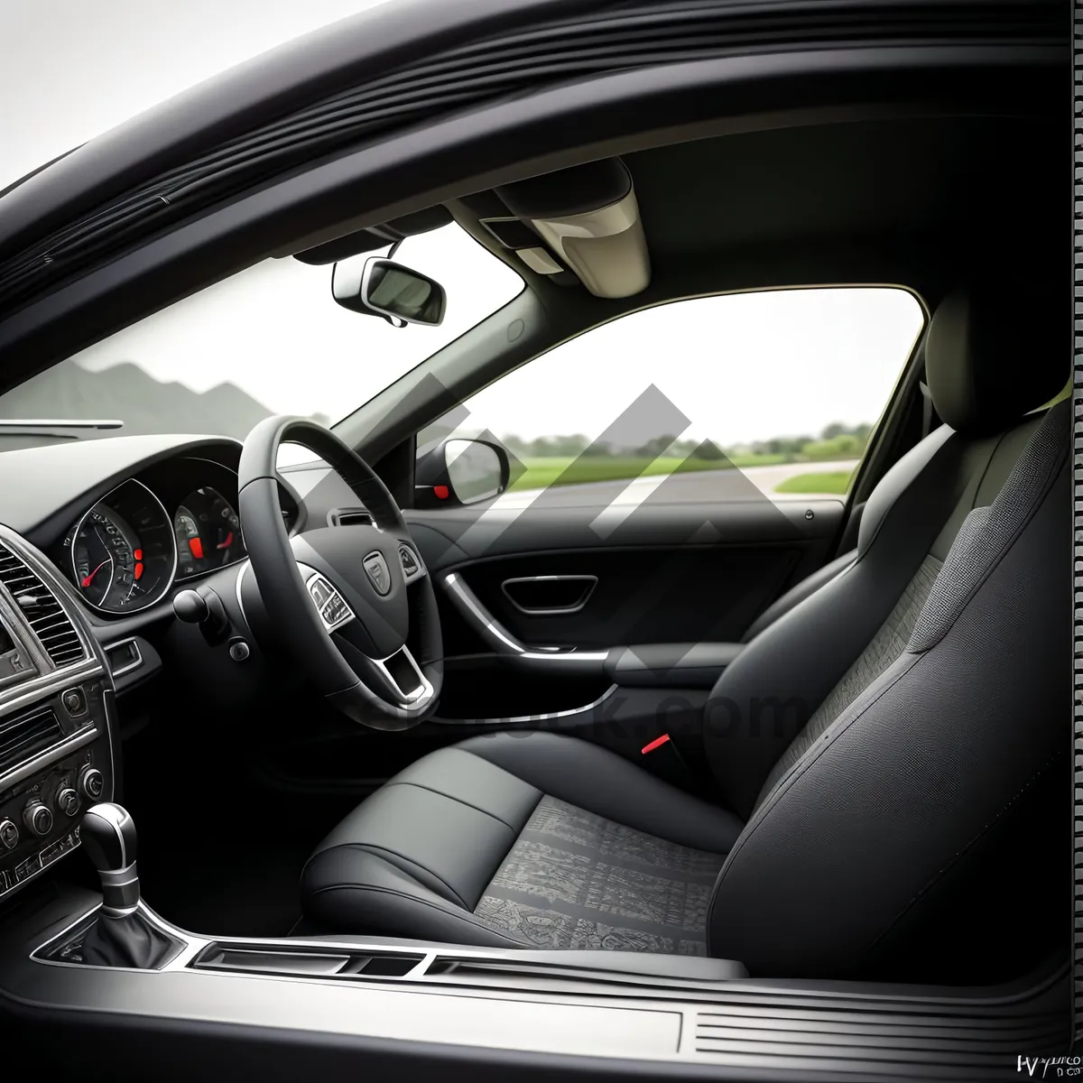 Picture of Modern Car Seat and Steering Wheel