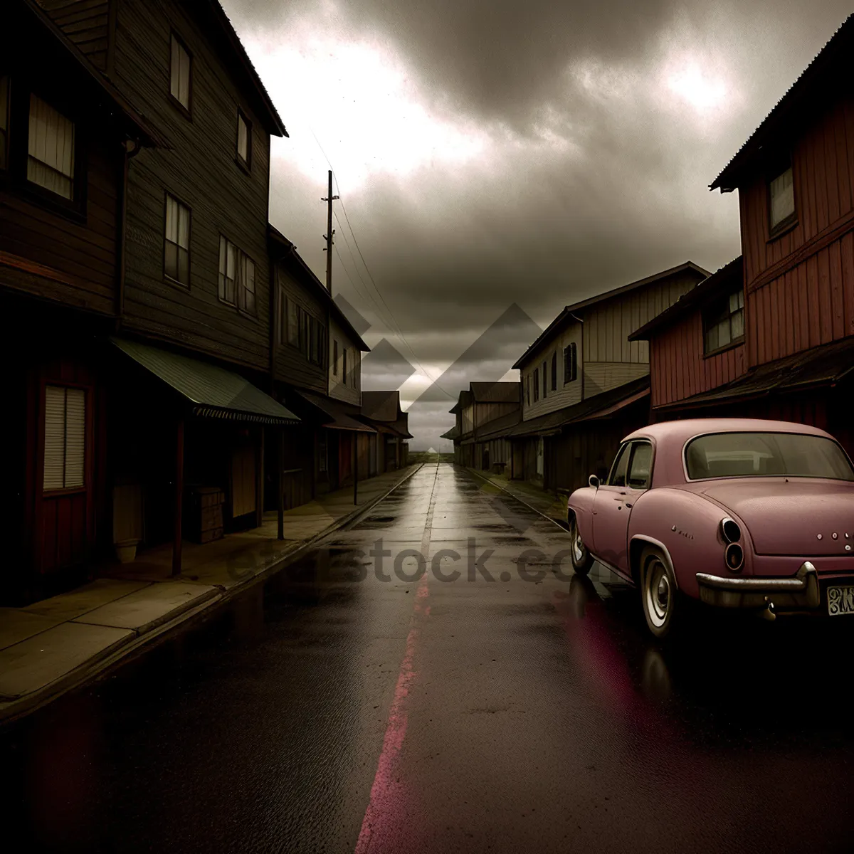 Picture of Urban Nightscape with Skyline and Limousine