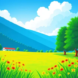 Idyllic Countryside Under Sunny Skies
