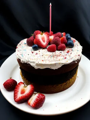 Delicious Berry Dessert with Fresh Strawberries and Chocolate