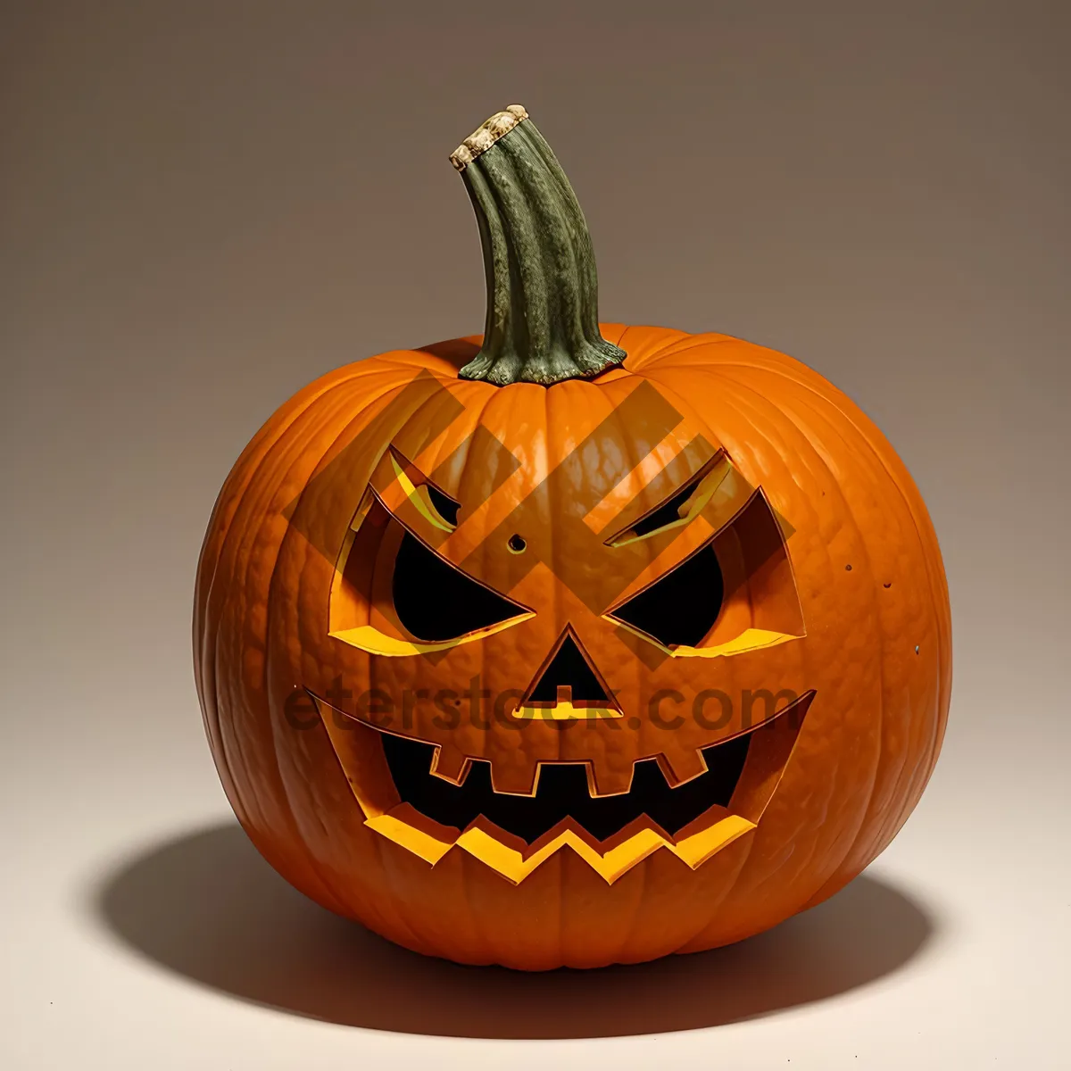 Picture of Spooky Jack-o'-Lantern Face Illuminated by Candle