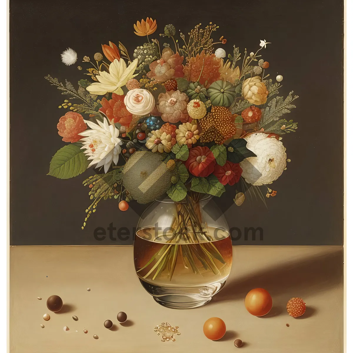 Picture of Winter Floral Gift in Festive Vase