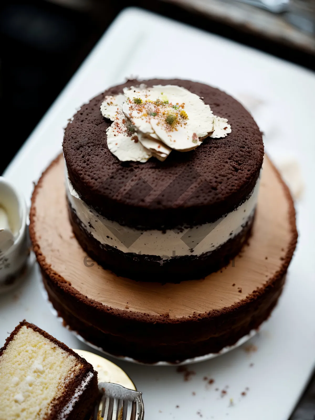 Picture of Delicious Chocolate Cake Slice with Mint Icing