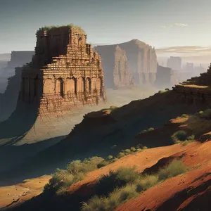 Majestic Desert Cliff Amidst Vast Canyon