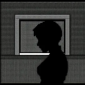 Sleek Halftone Grid: Modern Artistic Black and White Pattern