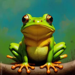 Abstract Eyed Tree Frog - Vibrant Wildlife