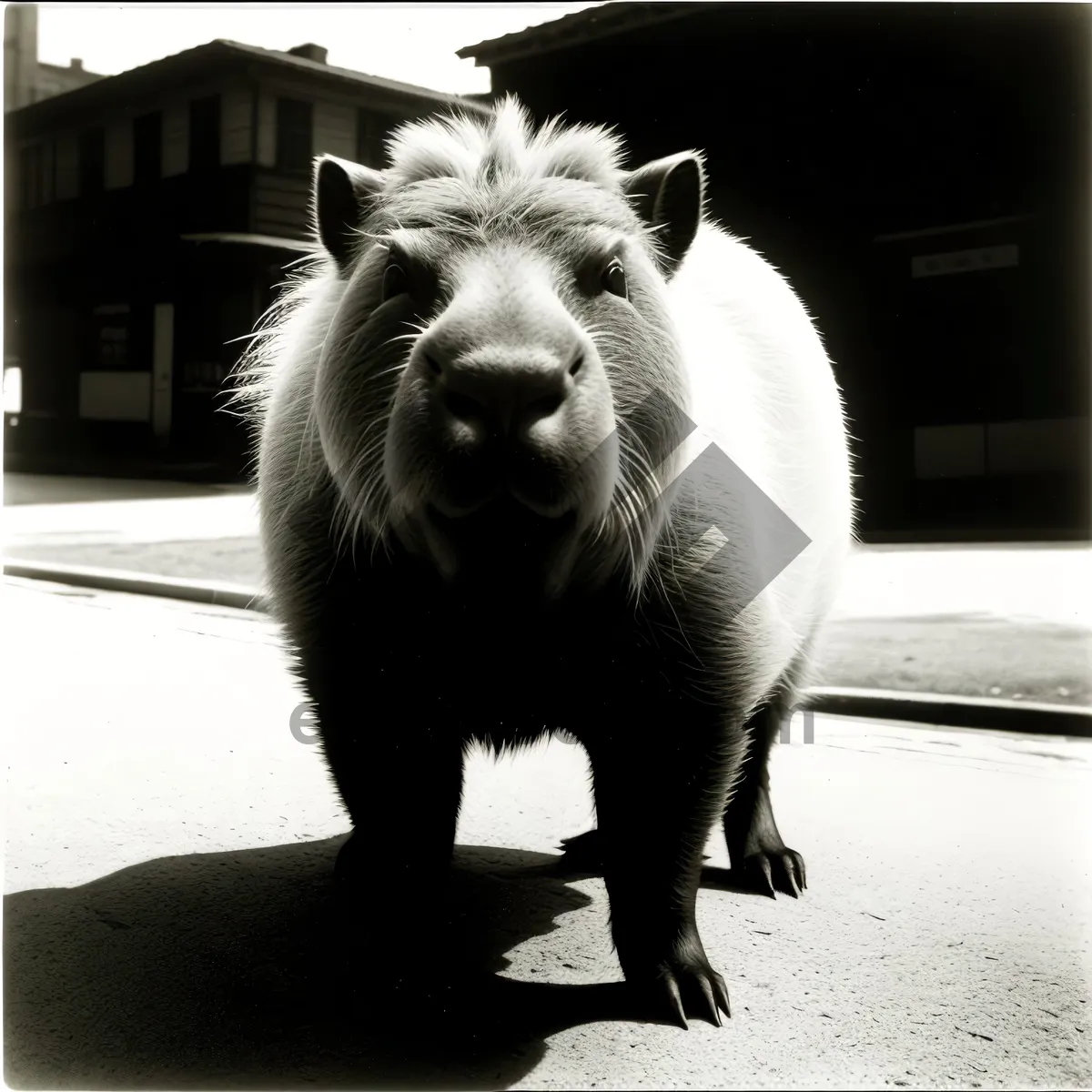 Picture of Adorable Domestic Pig - Cute farm mammal with a snout.