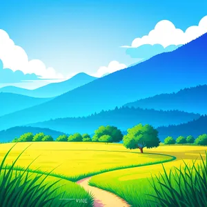 Serene Summer Meadow under Clear Skies