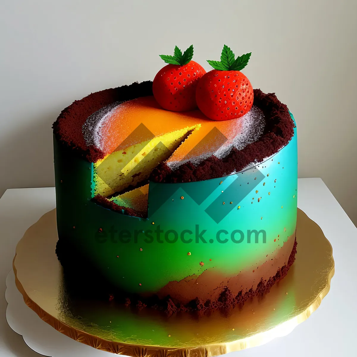 Picture of Fresh Berry and Chocolate Cake with Cream