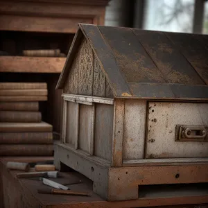 Vintage Wooden Birdhouse Crate