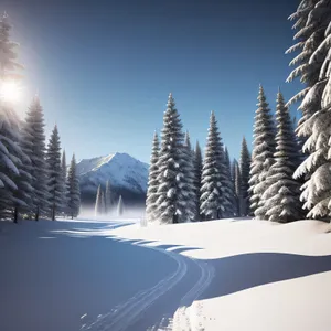 Snow-Crowned Majesty: A Breathtaking Mountain Landscape in Winter
