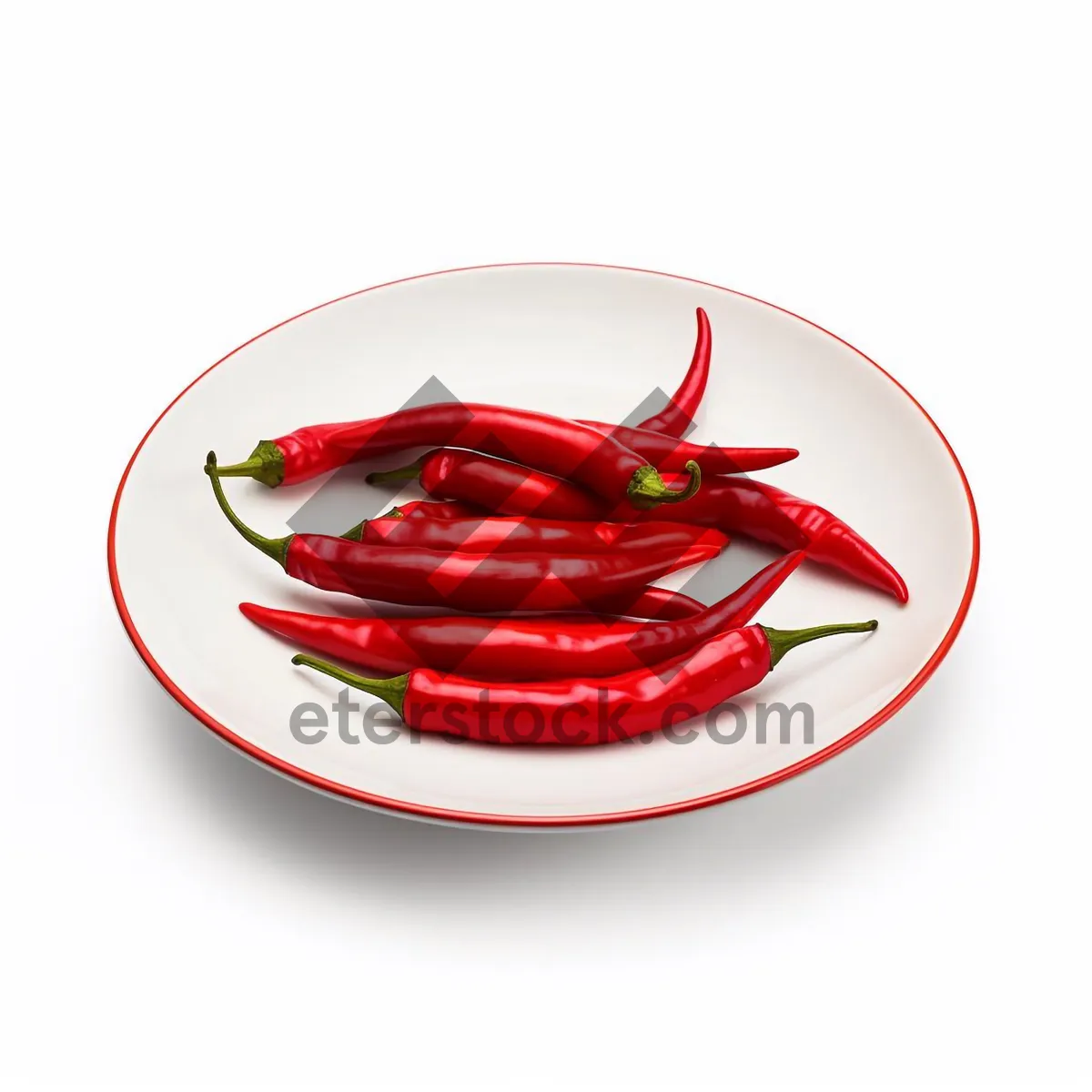 Picture of Colorful Fresh Vegetable Plate with Spicy Peppers