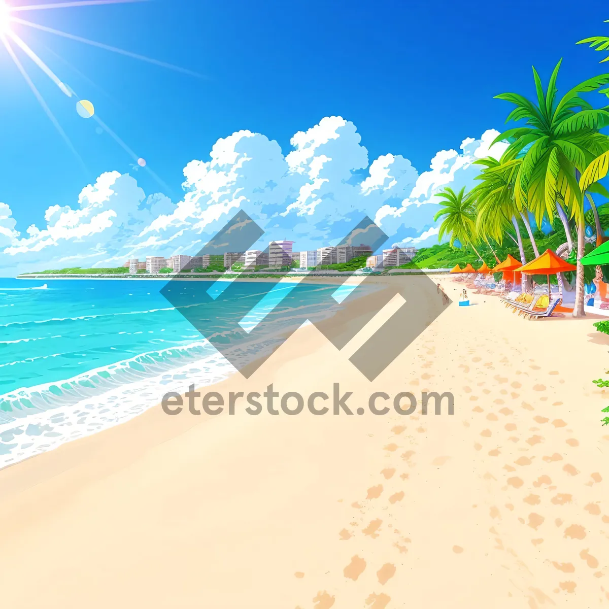 Picture of Turquoise Waters and Golden Sands - Tropical Paradise in Full Bloom