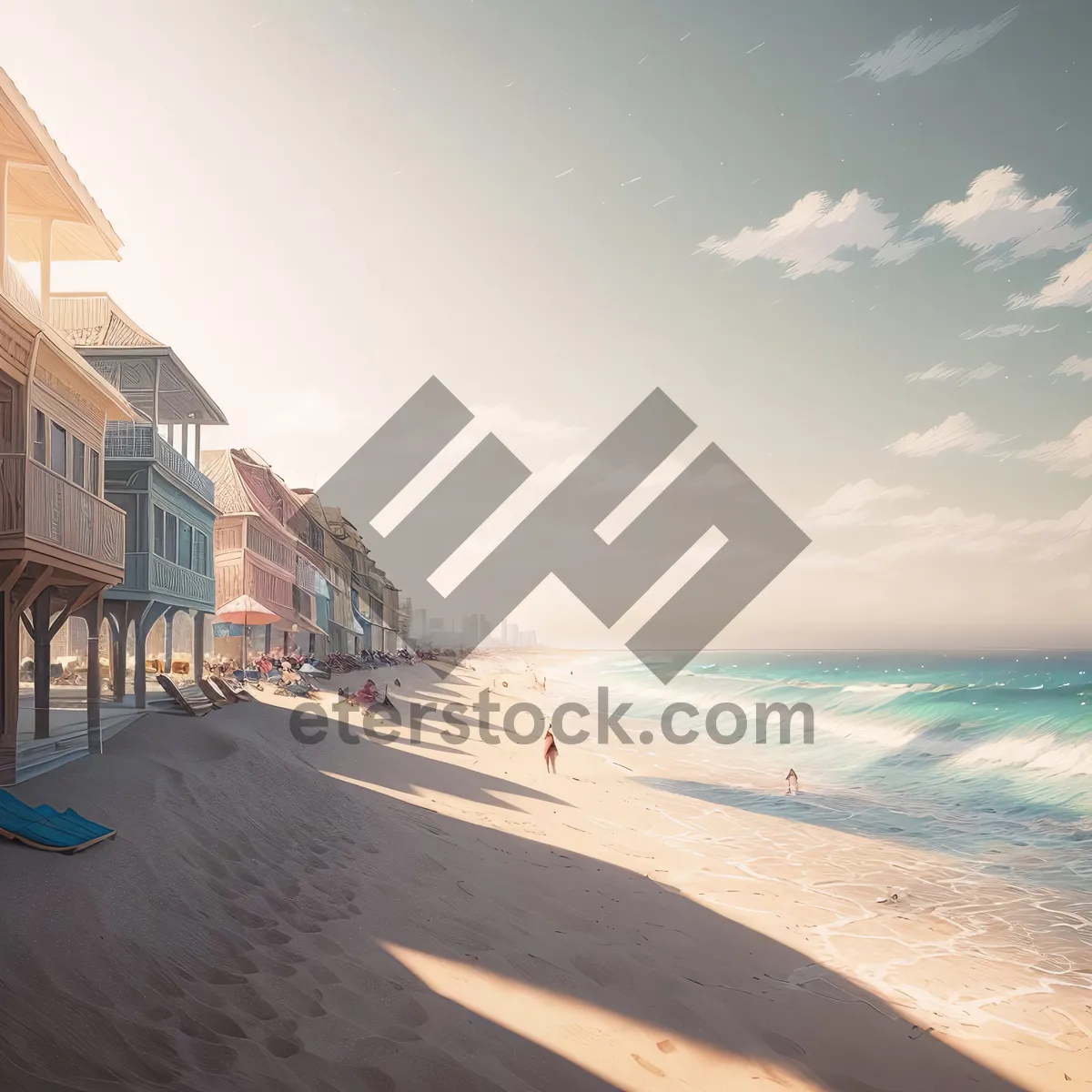 Picture of Tranquil Tropical Shoreline with Clear Turquoise Waves