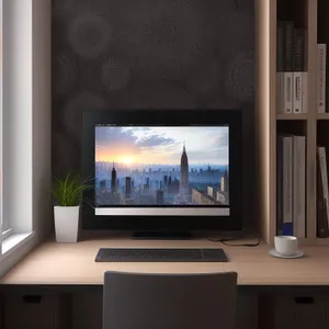 Modern Flat Panel Desktop Computer Display