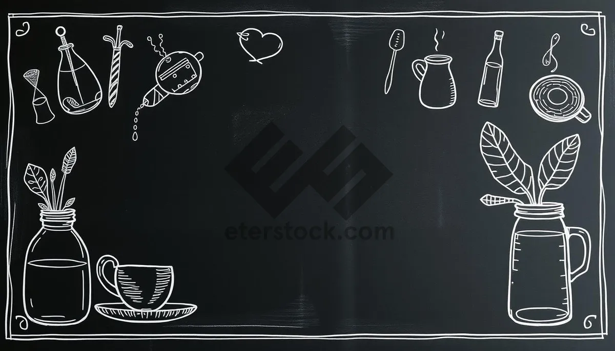 Picture of Blackboard art design on portable laptop frame