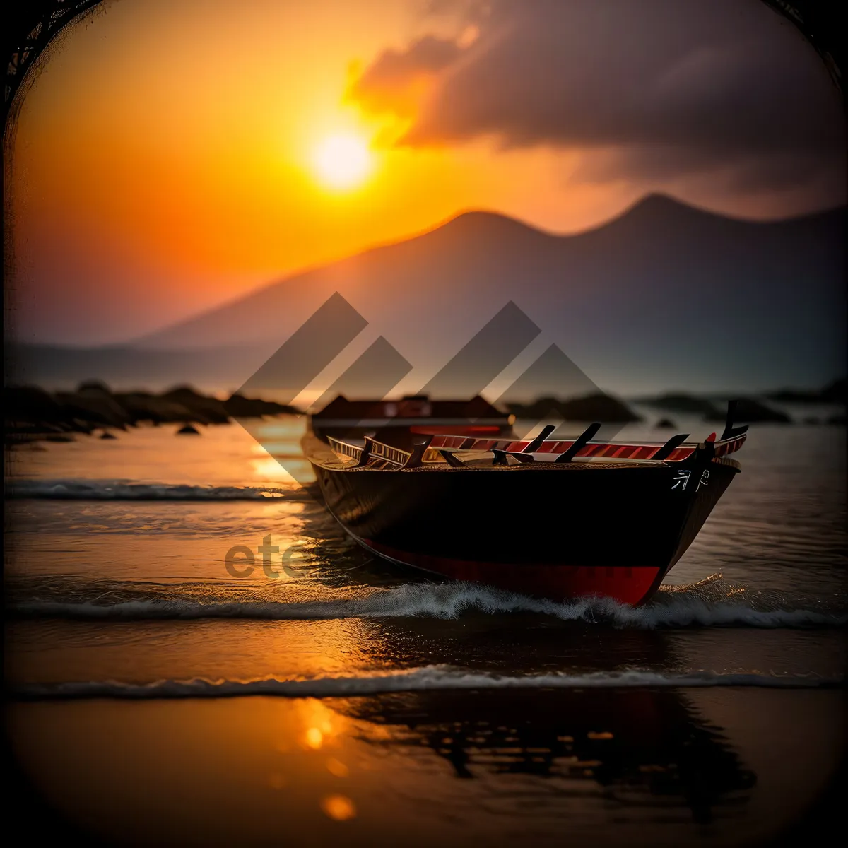 Picture of Golden Sunset over the Ocean