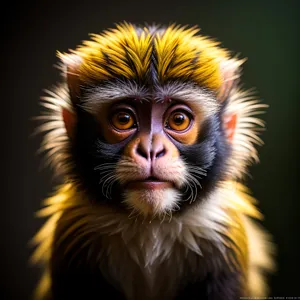 Furry Primate Portrait: Cute Monkey with Piercing Eyes