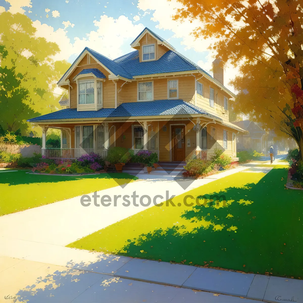 Picture of Modern Villa in Tranquil Suburban Neighborhood