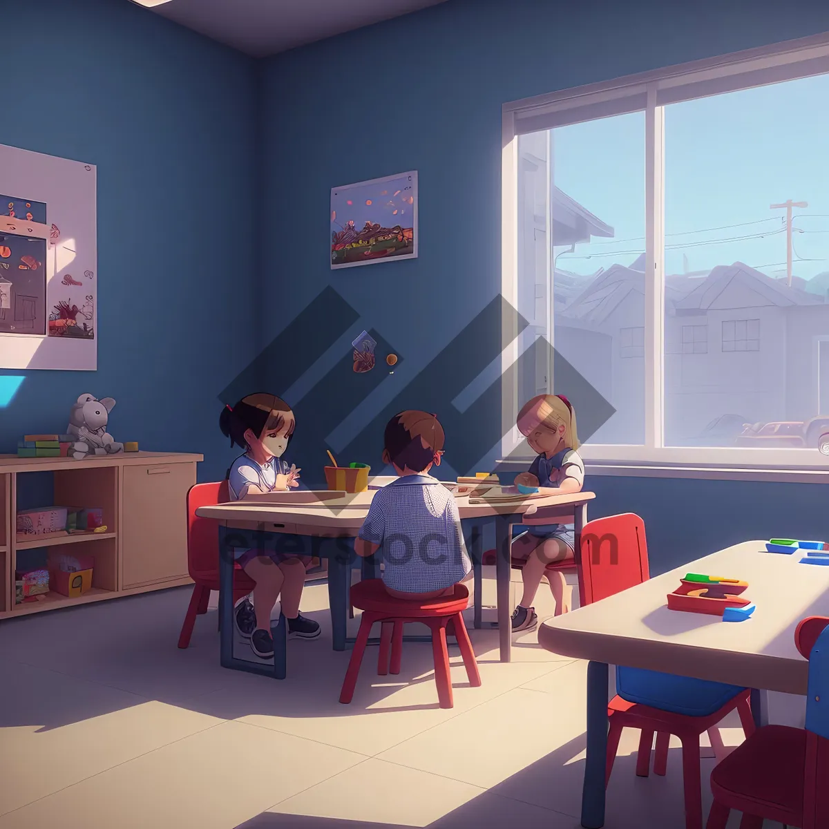 Picture of Modern Classroom Meeting with Group Discussion