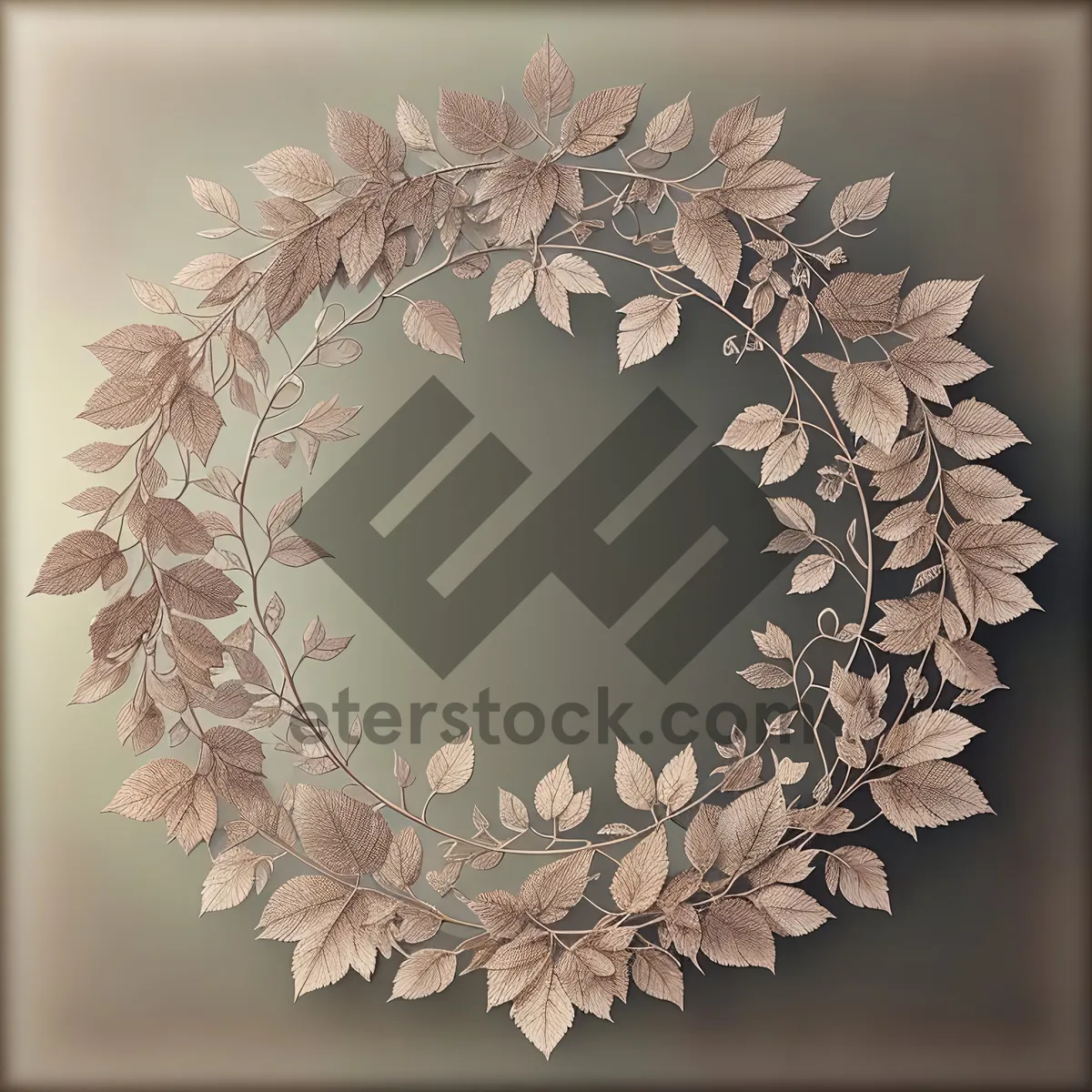 Picture of Floral Decorative Vintage Frame with Retro Pattern