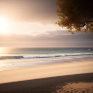 Serene Sunset Over Tropical Beach