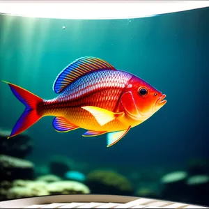 Golden Swim: Vibrant Goldfish in Aquatic Paradise