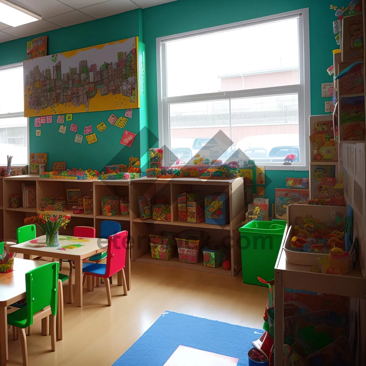 Picture of Modern Luxury Home Interior with Wood Furniture