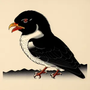 Fluffy Yellow Hen with Beak