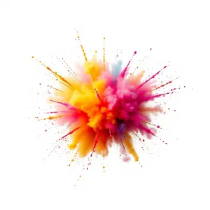 Colorful Firework Burst in Orange and Yellow Sparkle
