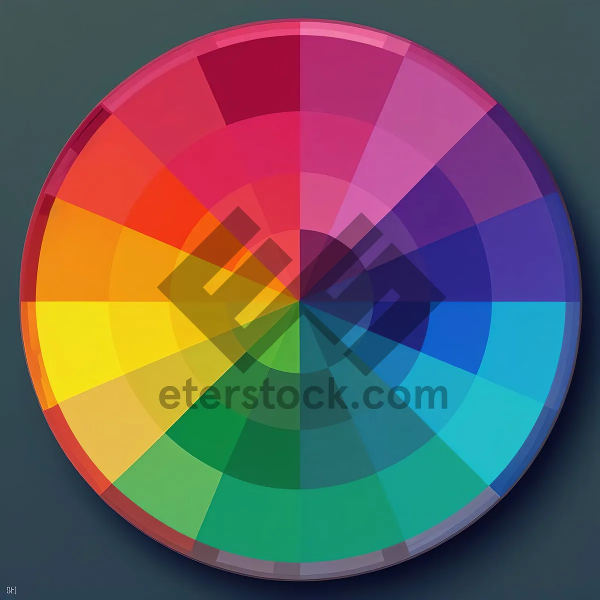 Picture of Colorful Round Graphic Icon with Gradient Rainbow Gradient