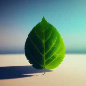 Green Fractal Leaf Design: Futuristic Digital Healing Art