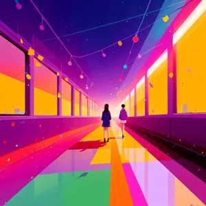 Colorful Light Tunnel Graphic Design Wallpaper