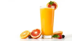 Refreshing Orange Lemonade with Ice and Lemon Slice