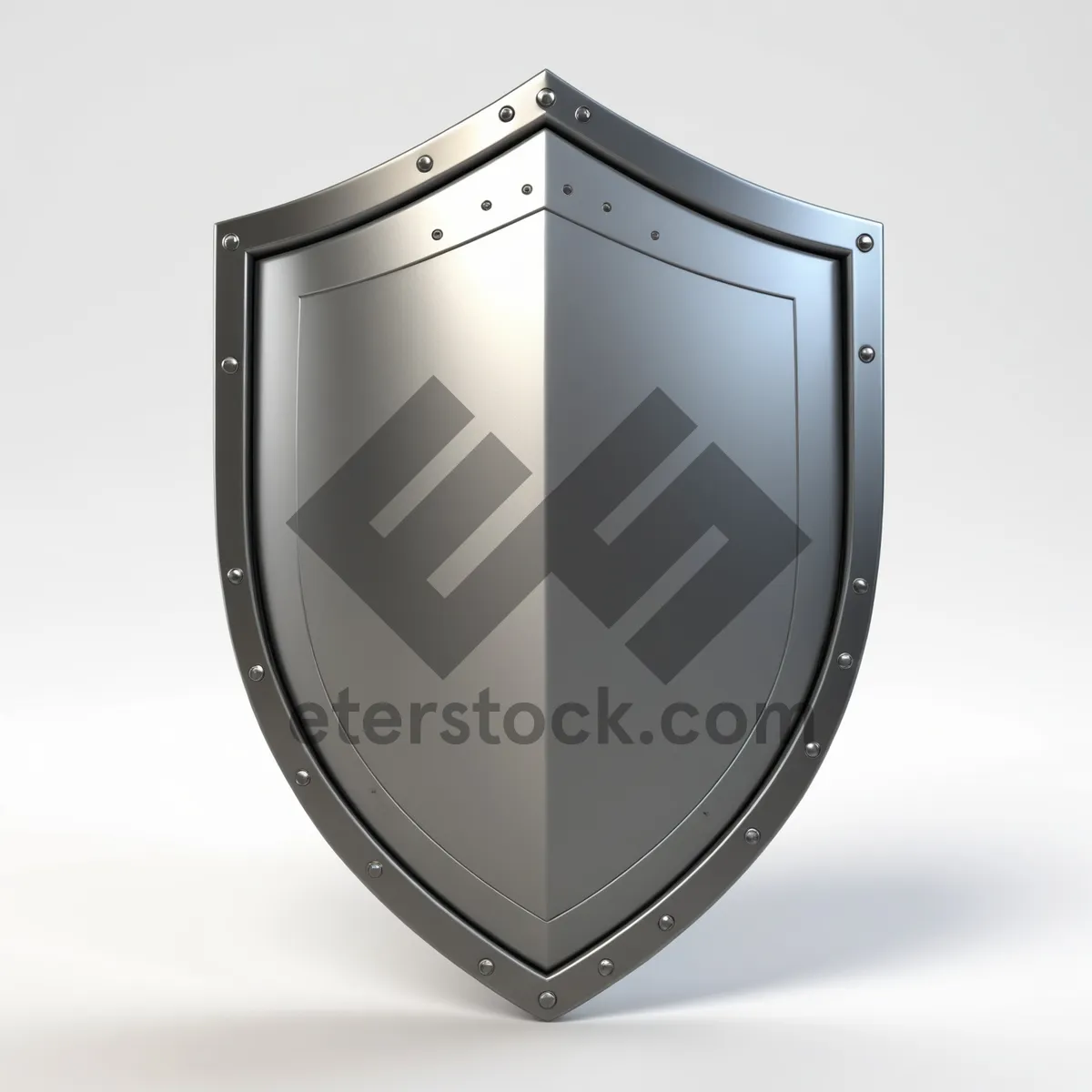Picture of Graphic emblem design with shiny metal shield icon