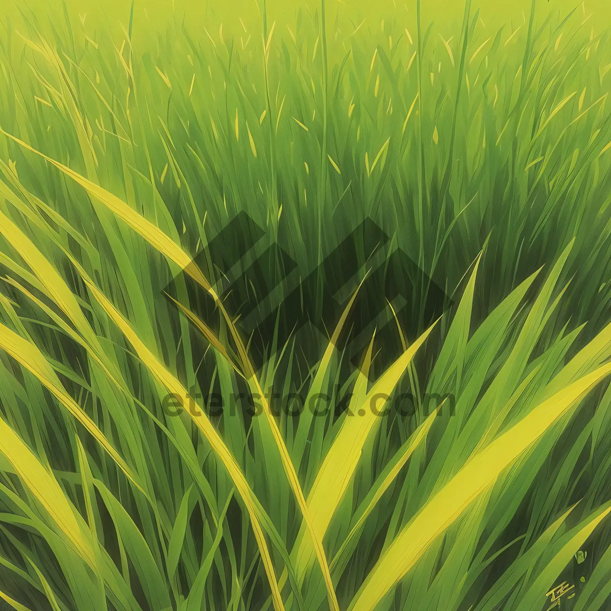 Picture of Vibrant Aquatic Tape Grass In Sunlit Meadow