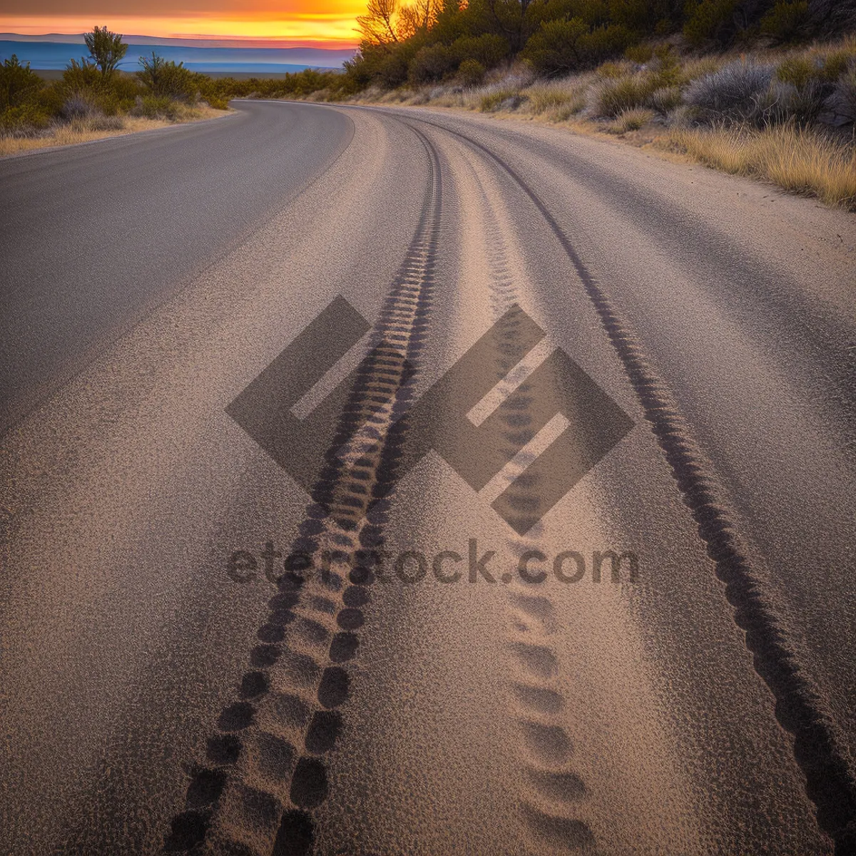 Picture of Endless Road in Sand: Speeding Across Dunes