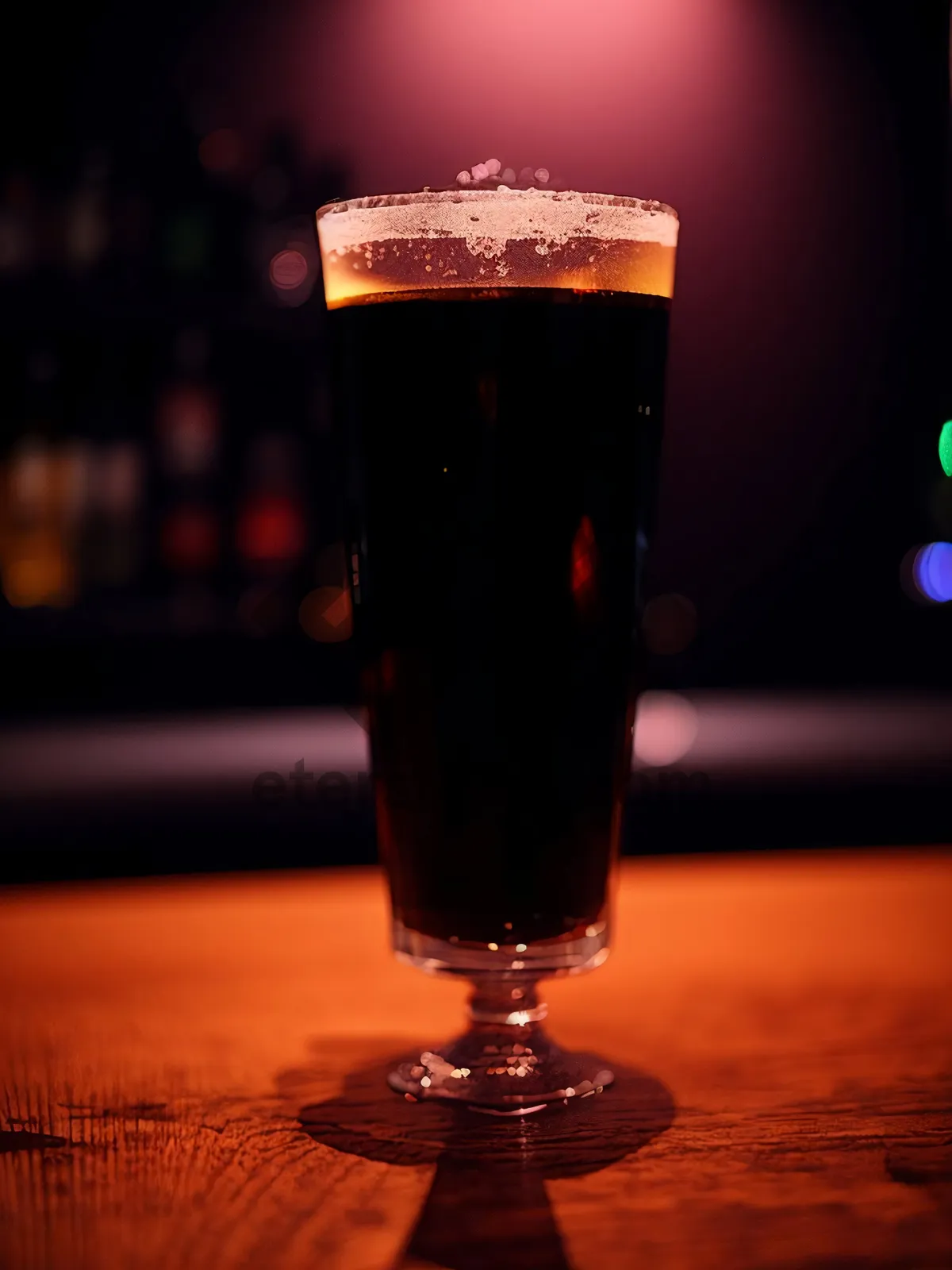 Picture of Golden Bubble-filled Beer Mug at Restaurant Party