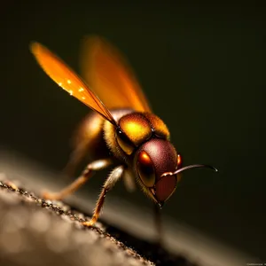 Vibrant Garden Insect Close-Up with Colorful Wings