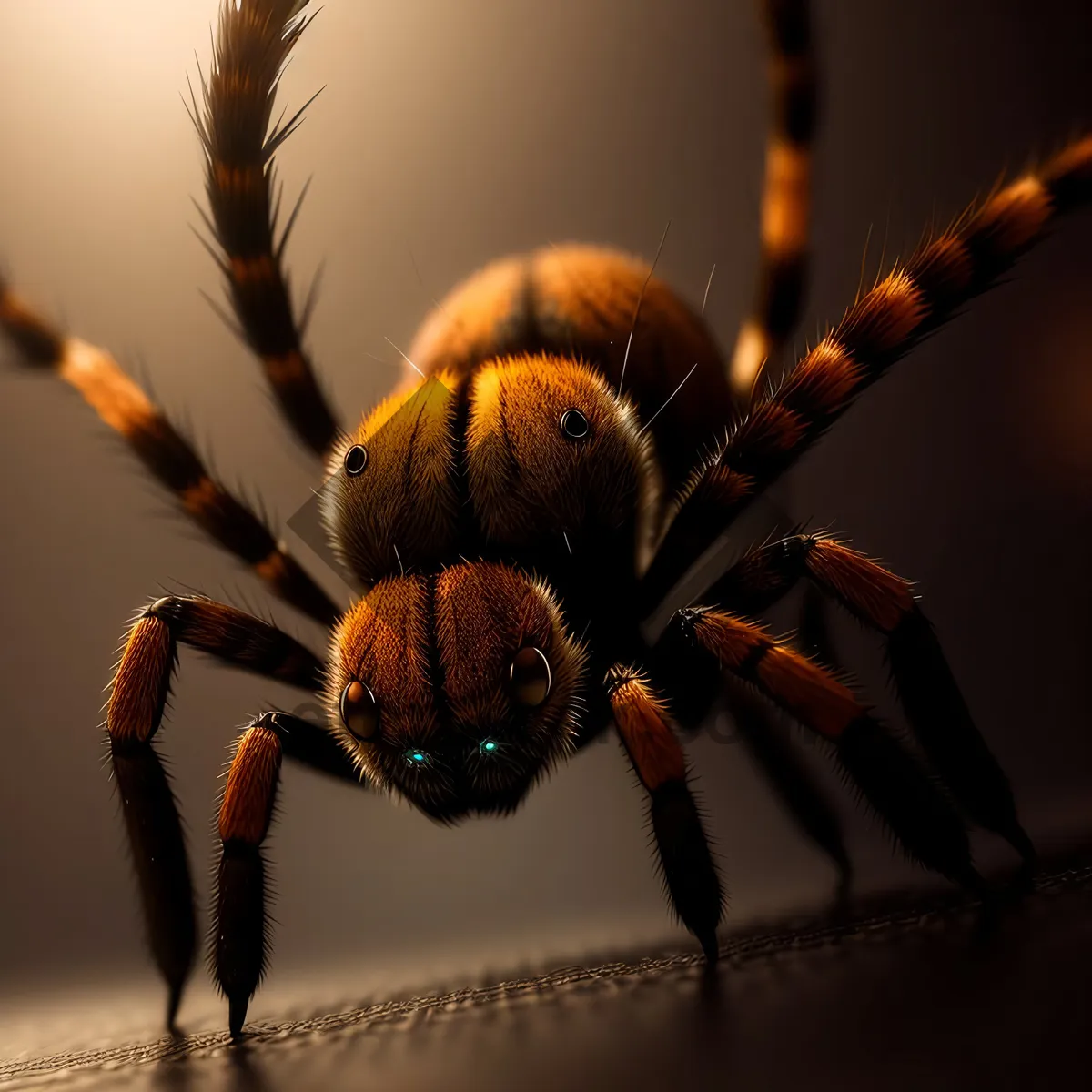 Picture of Garden Spider - Hairy Arachnid with Scary Legs