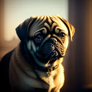 Adorable Pug Puppy Portrait - Cute Wrinkled Canine